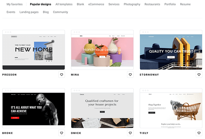 zyro-pre-made-website-templates