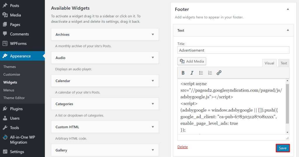 wpservice.cn-如何将AdSense广告代码添加到WordPress-5